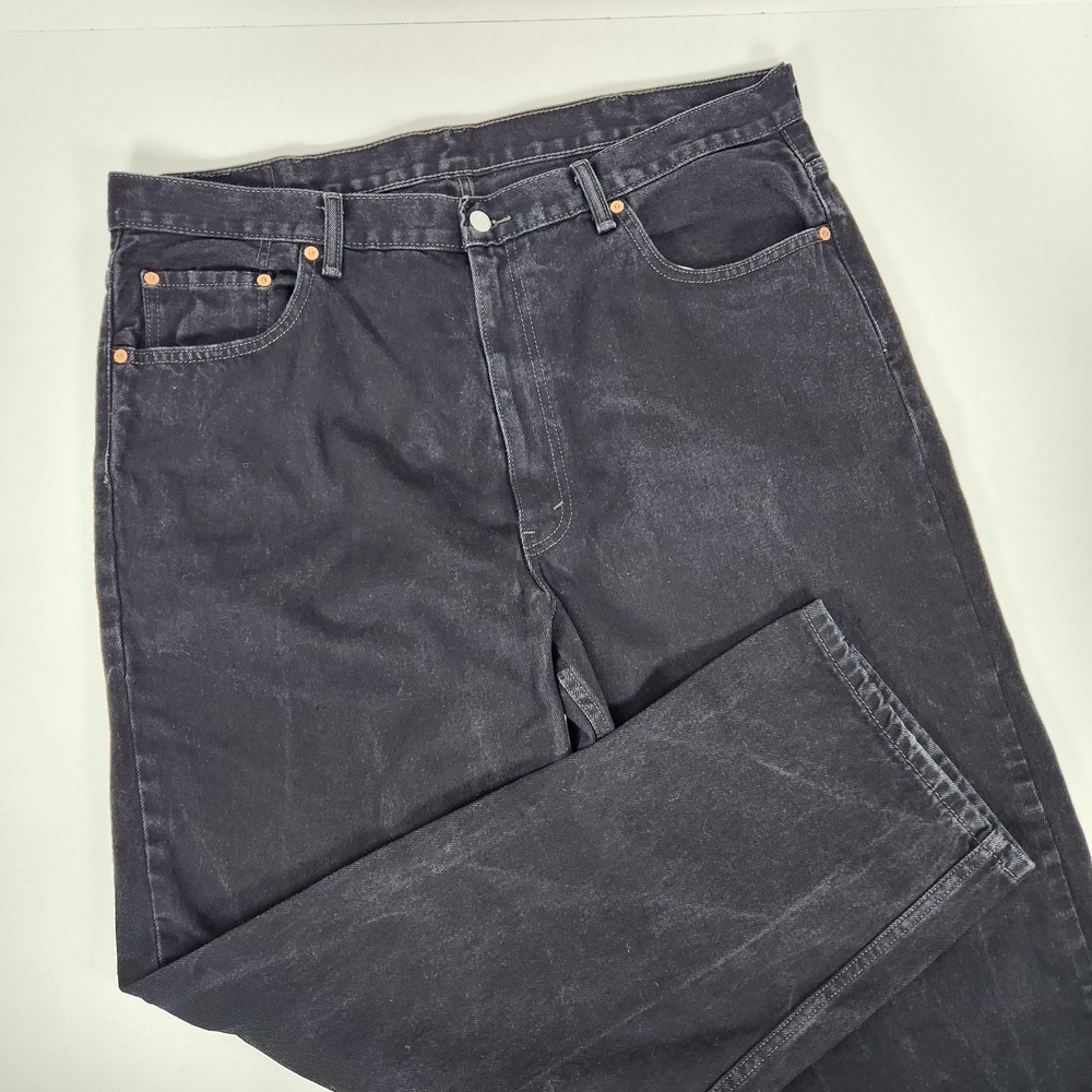 Levi's 550 Black Jeans Mens 42x32 Relaxed Fit Straight Modern Casual Work‎ Denim